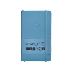 Cuaderno con gomilla antartik notes tapa blanda a6 cuadricula azul claro 100 hojas 80 gr fsc