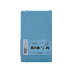 Cuaderno con gomilla antartik notes tapa blanda a6 cuadricula azul claro 100 hojas 80 gr fsc