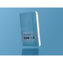 Cuaderno con gomilla antartik notes tapa blanda a6 cuadricula azul claro 100 hojas 80 gr fsc