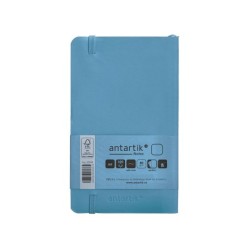 Cuaderno con gomilla antartik notes tapa blanda a6 hojas lisas azul claro 100 hojas 80 gr fsc