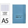 Cuaderno con gomilla antartik notes tapa blanda a5 hojas cuadricula azul claro 80 hojas 80 gr fsc