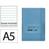 Cuaderno con gomilla antartik notes tapa blanda a5 hojas rayas azul claro 80 hojas 80 gr fsc