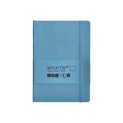 Cuaderno con gomilla antartik notes tapa blanda a5 hojas puntos azul claro 80 hojas 80 gr fsc