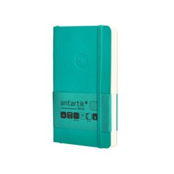 Cuaderno con gomilla antartik notes tapa blanda a6 cuadricula turquesa 100 hojas 80 gr fsc