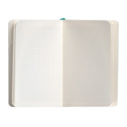 Cuaderno con gomilla antartik notes tapa blanda a6 cuadricula turquesa 100 hojas 80 gr fsc