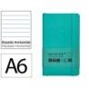 Cuaderno con gomilla antartik notes tapa blanda a6 rayas turquesa 100 hojas 80 gr fsc