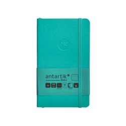 Cuaderno con gomilla antartik notes tapa blanda a6 rayas turquesa 100 hojas 80 gr fsc