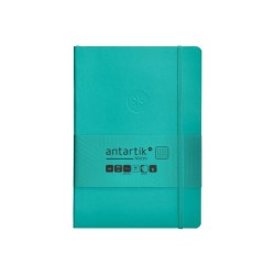 Cuaderno con gomilla antartik notes tapa blanda a5 hojas cuadricula turquesa 80 hojas 80 gr fsc