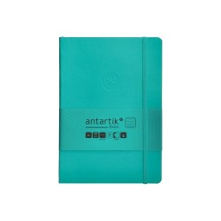 Cuaderno con gomilla antartik notes tapa blanda a5 hojas rayas turquesa 80 hojas 80 gr fsc