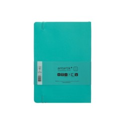Cuaderno con gomilla antartik notes tapa blanda a5 hojas rayas turquesa 80 hojas 80 gr fsc