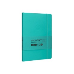 Cuaderno con gomilla antartik notes tapa blanda a5 hojas rayas turquesa 80 hojas 80 gr fsc