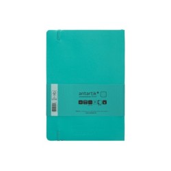 Cuaderno con gomilla antartik notes tapa blanda a5 hojas puntos turquesa 80 hojas 80 gr fsc