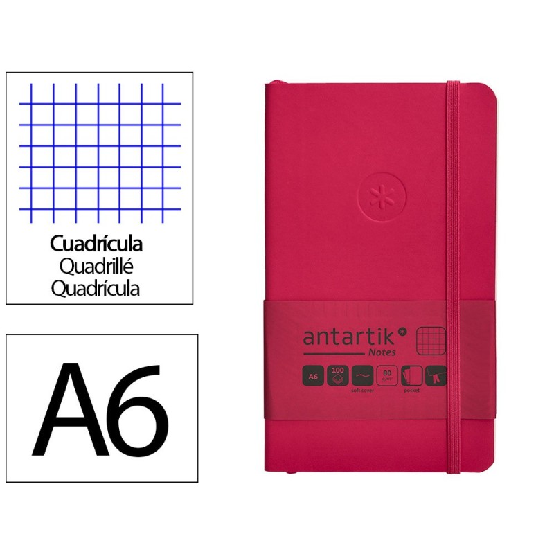 Cuaderno con gomilla antartik notes tapa blanda a6 cuadricula burdeos 100 hojas 80 gr fsc Cuaderno con gomilla antartik notes tapa blanda a6 cuadricula burdeos 100 hojas 80 gr fsc