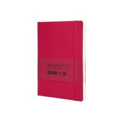 Cuaderno con gomilla antartik notes tapa blanda a5 hojas cuadricula burdeos 80 hojas 80 gr fsc
