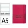 Cuaderno con gomilla antartik notes tapa blanda a5 hojas rayas burdeos 80 hojas 80 gr fsc