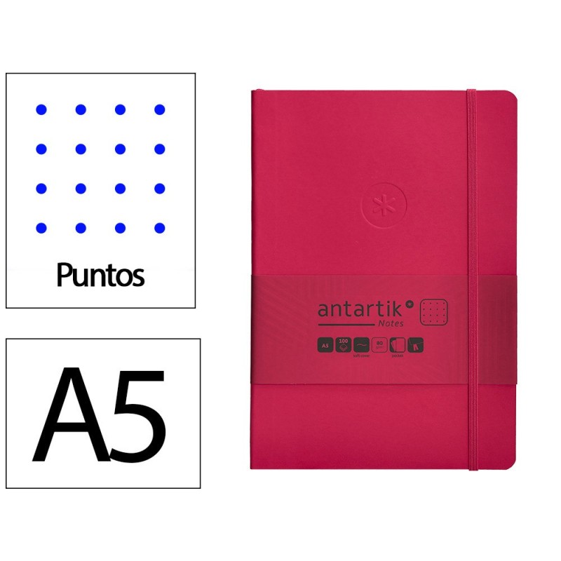 Cuaderno con gomilla antartik notes tapa blanda a5 hojas puntos burdeos 80 hojas 80 gr fsc Cuaderno con gomilla antartik notes tapa blanda a5 hojas puntos burdeos 80 hojas 80 gr fsc