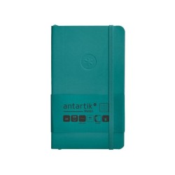 Cuaderno con gomilla antartik notes tapa blanda a6 cuadricula verde aguamarina 100 hojas 80 gr fsc