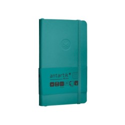 Cuaderno con gomilla antartik notes tapa blanda a6 rayas verde aguamarina 100 hojas 80 gr fsc