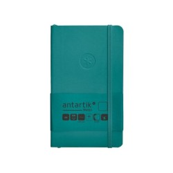 Cuaderno con gomilla antartik notes tapa blanda a6 hojas lisas verde aguamarina 100 hojas 80 gr fsc
