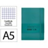 Cuaderno con gomilla antartik notes tapa blanda a5 hojas cuadricula verde aguamarina 80 hojas 80 gr fsc