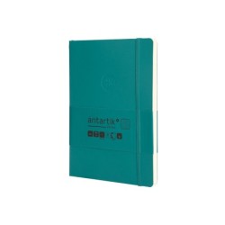 Cuaderno con gomilla antartik notes tapa blanda a5 hojas cuadricula verde aguamarina 80 hojas 80 gr fsc