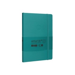 Cuaderno con gomilla antartik notes tapa blanda a5 hojas cuadricula verde aguamarina 80 hojas 80 gr fsc