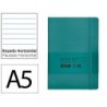 Cuaderno con gomilla antartik notes tapa blanda a5 hojas rayas verde aguamarina 80 hojas 80 gr fsc