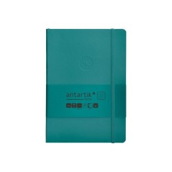 Cuaderno con gomilla antartik notes tapa blanda a5 hojas rayas verde aguamarina 80 hojas 80 gr fsc