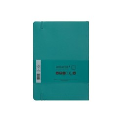 Cuaderno con gomilla antartik notes tapa blanda a5 hojas rayas verde aguamarina 80 hojas 80 gr fsc