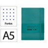 Cuaderno con gomilla antartik notes tapa blanda a5 hojas puntos verde aguamarina 80 hojas 80 gr fsc