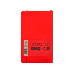 Cuaderno con gomilla antartik notes tapa blanda a6 cuadricula rojo 100 hojas 80 gr fsc
