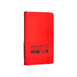 Cuaderno con gomilla antartik notes tapa blanda a6 cuadricula rojo 100 hojas 80 gr fsc