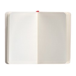 Cuaderno con gomilla antartik notes tapa blanda a6 cuadricula rojo 100 hojas 80 gr fsc