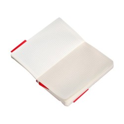 Cuaderno con gomilla antartik notes tapa blanda a6 cuadricula rojo 100 hojas 80 gr fsc