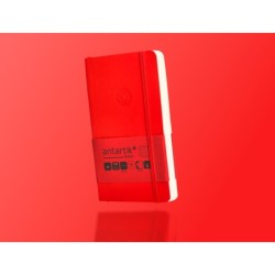Cuaderno con gomilla antartik notes tapa blanda a6 cuadricula rojo 100 hojas 80 gr fsc
