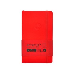 Cuaderno con gomilla antartik notes tapa blanda a6 rayas rojo 100 hojas 80 gr fsc