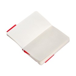 Cuaderno con gomilla antartik notes tapa blanda a6 rayas rojo 100 hojas 80 gr fsc
