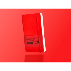 Cuaderno con gomilla antartik notes tapa blanda a6 rayas rojo 100 hojas 80 gr fsc