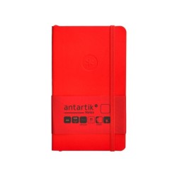 Cuaderno con gomilla antartik notes tapa blanda a6 hojas lisas rojo 100 hojas 80 gr fsc