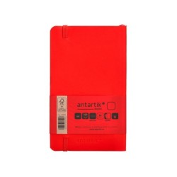 Cuaderno con gomilla antartik notes tapa blanda a6 hojas lisas rojo 100 hojas 80 gr fsc