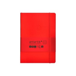 Cuaderno con gomilla antartik notes tapa blanda a5 hojas cuadricula rojo 80 hojas 80 gr fsc