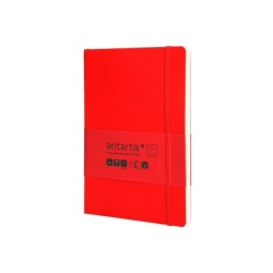 Cuaderno con gomilla antartik notes tapa blanda a5 hojas cuadricula rojo 80 hojas 80 gr fsc