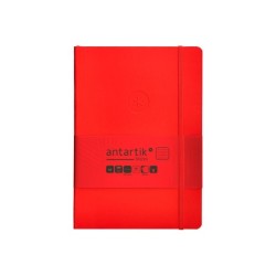 Cuaderno con gomilla antartik notes tapa blanda a5 hojas rayas rojo 80 hojas 80 gr fsc