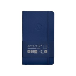 Cuaderno con gomilla antartik notes tapa blanda a6 cuadricula azul marino 100 hojas 80 gr fsc