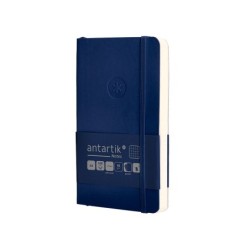 Cuaderno con gomilla antartik notes tapa blanda a6 cuadricula azul marino 100 hojas 80 gr fsc