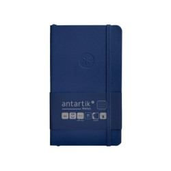 Cuaderno con gomilla antartik notes tapa blanda a6 rayas azul marino 100 hojas 80 gr fsc