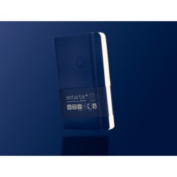 Cuaderno con gomilla antartik notes tapa blanda a6 rayas azul marino 100 hojas 80 gr fsc