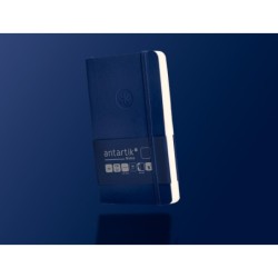 Cuaderno con gomilla antartik notes tapa blanda a6 hojas lisas azul marino 100 hojas 80 gr fsc