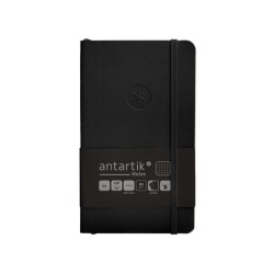 Cuaderno con gomilla antartik notes tapa blanda a6 cuadricula negro 100 hojas 80 gr fsc