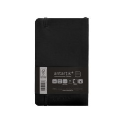 Cuaderno con gomilla antartik notes tapa blanda a6 rayas negro 100 hojas 80 gr fsc